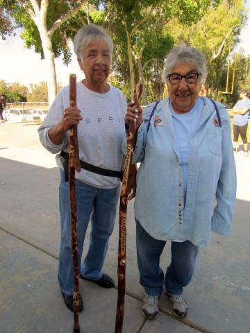 Rachel Miranda, left, and Marian Chacon get ready for the 16th annual Elder & Youth Walk at the Soboba Indian Reservation on May 4 Rachel Miranda, left, and Marian Chacon get ready for the 16th annual Elder & Youth Walk at the Soboba Indian Reservation on May 4