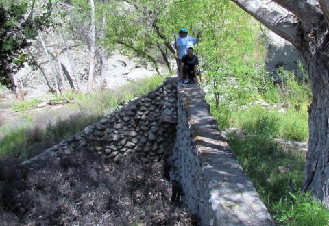 Marian Chacon and Mike Madrigal walked atop the Pechawa Dam which used to be overflowing many years ago Marian Chacon and Mike Madrigal walked atop the Pechawa Dam which used to be overflowing many years ago