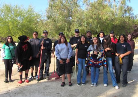 Members of the Soboba Tribal Youth Council and Soboba Fire Department spend time on May 23 cleaning the Soboba Cemetery grounds, while the youth placed flags at the gravesites of veterans who are buried there Members of the Soboba Tribal Youth Council and Soboba Fire Department spend time on May 23 cleaning the Soboba Cemetery grounds, while the youth placed flags at the gravesites of veterans who are buried there